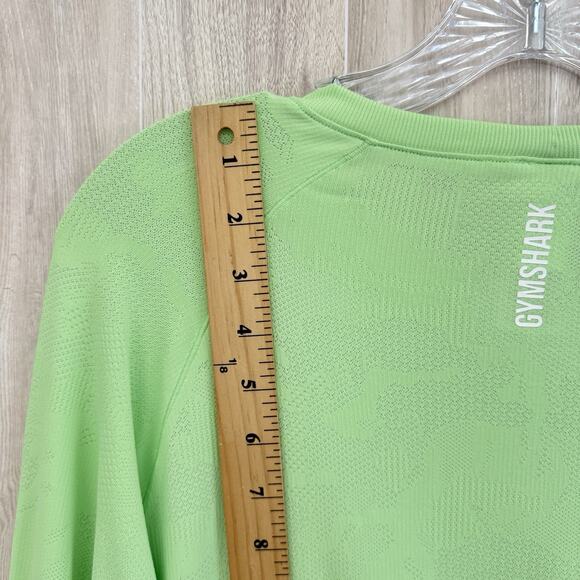 Gymshark Geo Seamless T-shirt Mens XL Neon Green Camo Texture Gym Workout NWOT - Picture 10 of 13